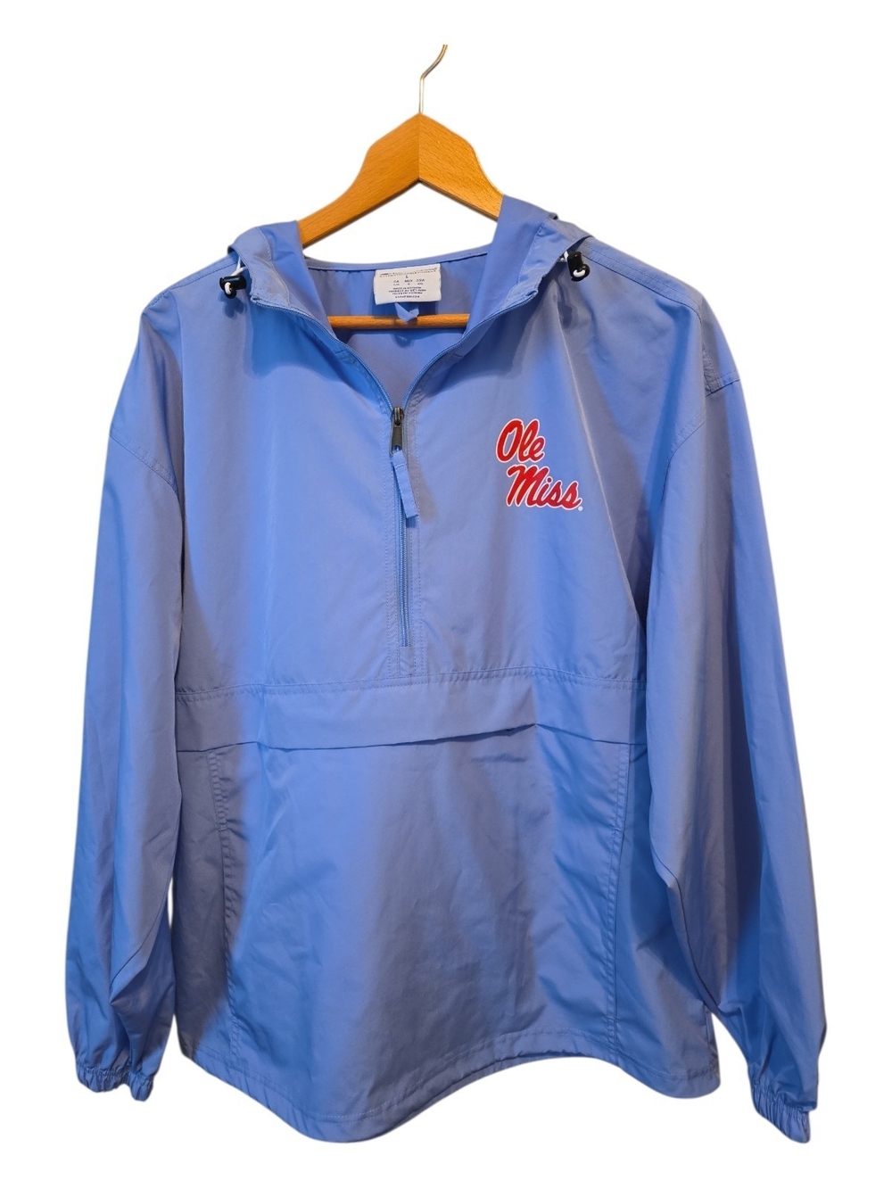 Champion Light Blue Ole Miss Water Resistant Pack N Go Pullover